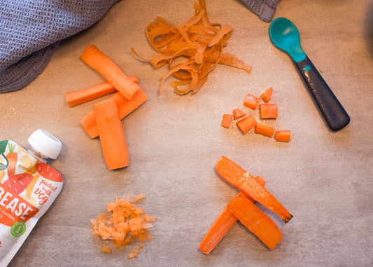 carrots prepared for weaning baby