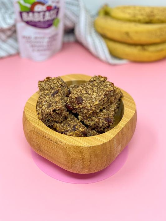 baby flapjacks in bowl