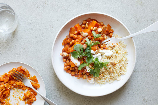 Keralan curry with herbs on a plate