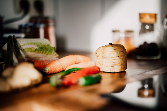 Vegetables on a kitchen side table