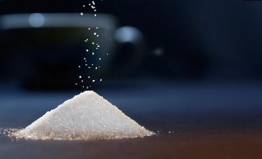 A pile of sugar granules